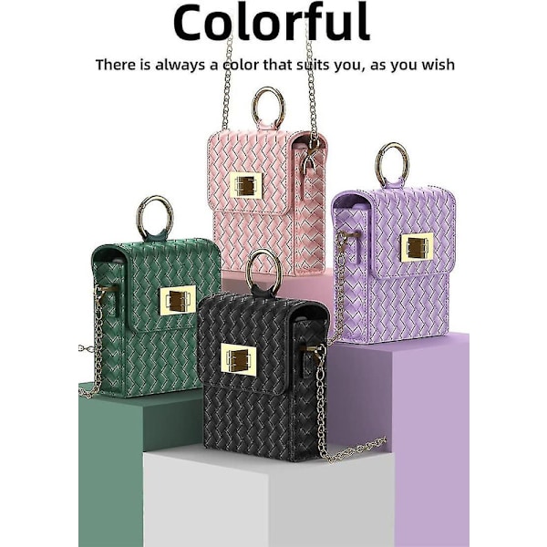 Vevtekstur Crossbody Telefonveske Lommebok Håndvesker Med Stropp For Samsung Galaxy Z Flip 5 Green