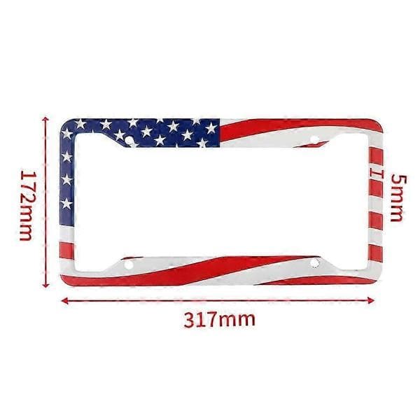 1 stk. bildele rustfrit stål USA flag nummerpladeramme til USA Canada standard bilnummerpladeholder Red