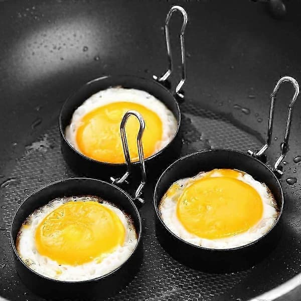 Eggringer i rustfritt stål, 4 stk. non-stick poachette for pannekaker og egg