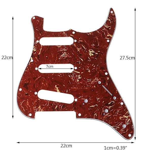 Rød Skildpadde Skal Pickguard 3 Lags Ridseplader Til Precision Bass Pb Guitar