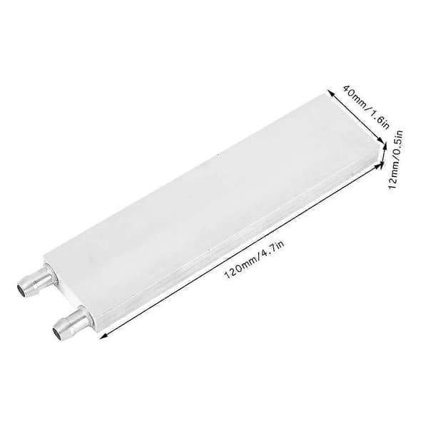 Aluminium vandkøleblok 120X40X12mm køler til computer CPU radiator Argento
