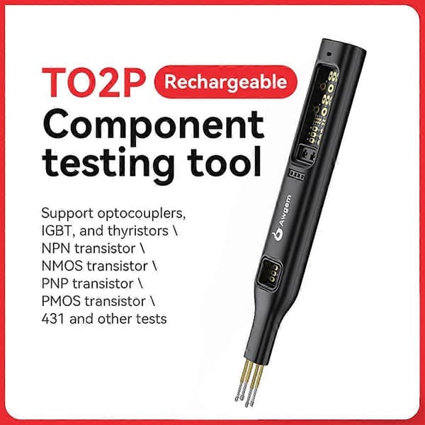 Awgem, TO2P Multifunktionel Optokobler Tester Transistor Tester til NMOS/PMOS Rør PNP/NPN Triode Transistor til IGBT/431 Test