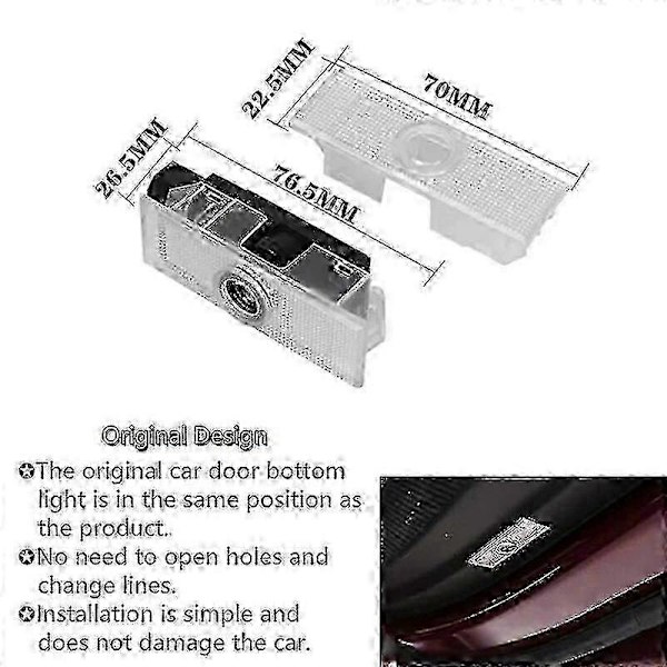 2 STK LED Bildørlys Projektor til Dodge Challenger SRT Scat Pack Demon deep blue 2PCS