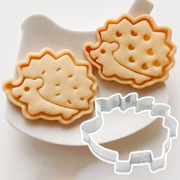Mold Hedgehog Shape Food Grade Tarttumaton Lämmönkestävä Uudelleenkäytettävä koriste ruostumattomasta teräksestä Fondantti Sugar Craft 3D Keksileikkuri mold