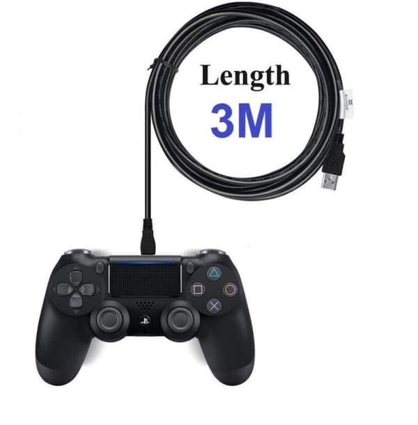 3M PS4 / Playstation 4 opladerkabel til controller Svart black