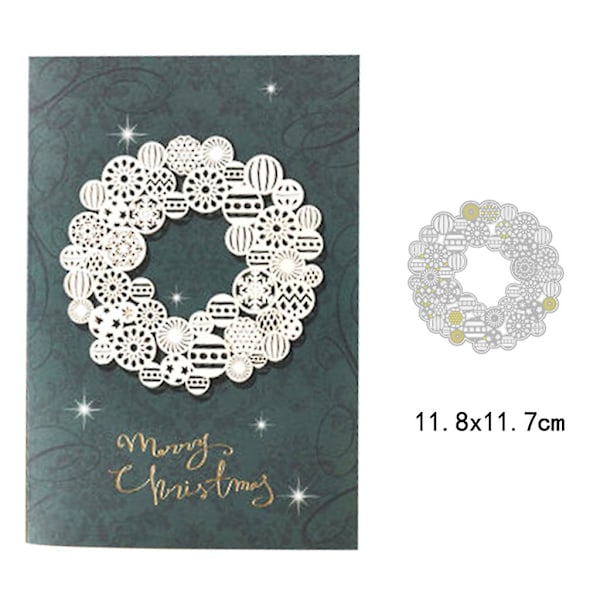 Julekrans Metallskjærende Stanser Stencil Scrapbooking Diy Album Stempel Papirkort Embossing Decor Håndverk