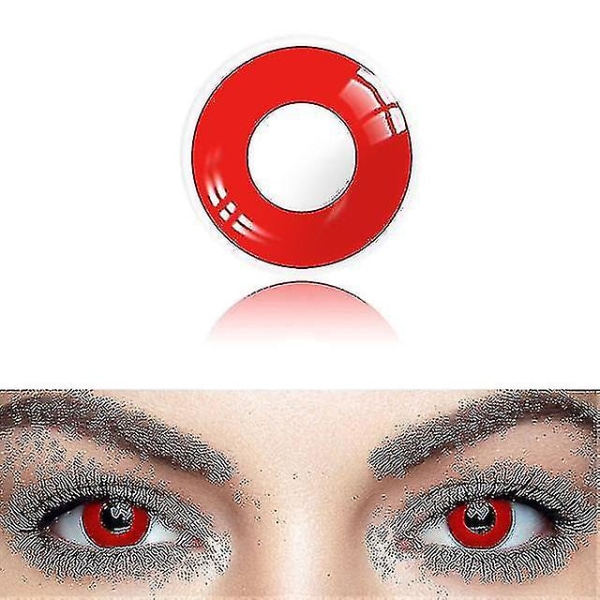 Utsøkte 2 stk/par Vampire Series Twilight Eyes Vampyrøyne Røde linser Coloed kontaktlinser for Cosplay Naturlig fargelinse Vampire Block