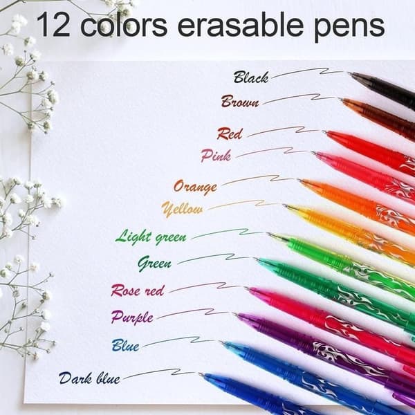 12-pack Erasable Gel Ink Pens - Erasable for Precise Writing_Special Gift