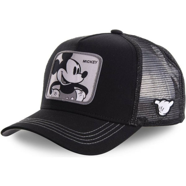 Mickey Baseball Cap Menn Kvinner Mesh Snapback Trucker Hatt - Black B