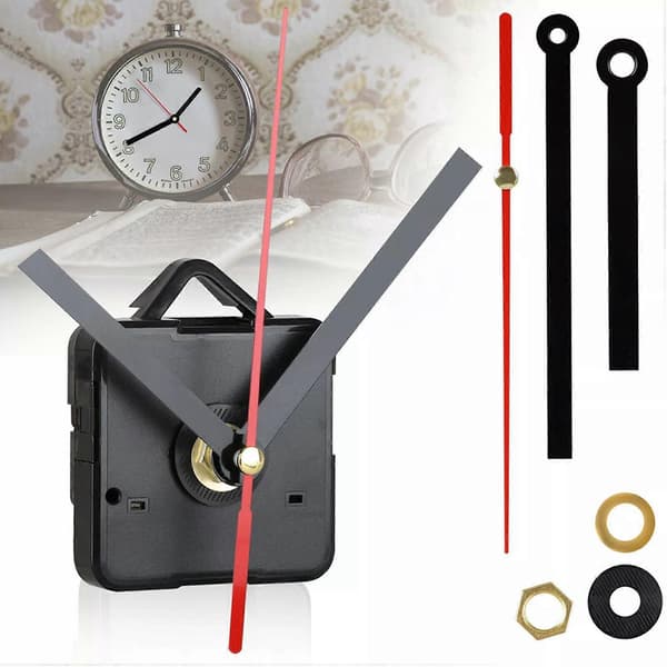 40st DIY Klockrörelsemekanism Tyst Kvarts Vägg DIY Klockvisare Kit Reparationsreservdelar Black