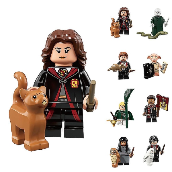 8 stk/sett Harry Potter figurer minifigur montert mini byggekloss leker gaver hjemmedekorasjon