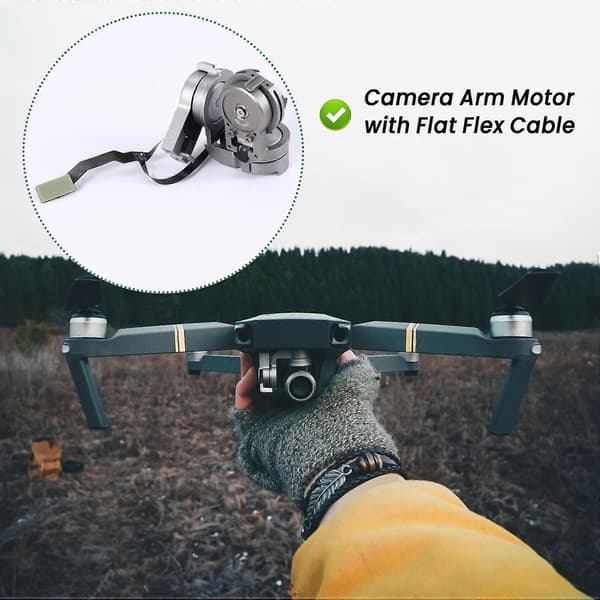 for Mavic Pro Gimbal Kameraarm Motor med Flat Flexkabel Reparasjonsdel Erstatningsdeler for DJI Mavic Pro Silver