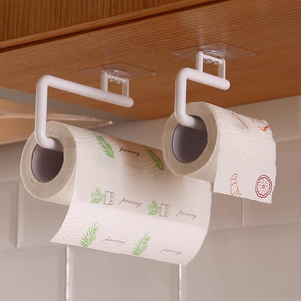 10-pack, kökshanddukshållare, hängande toalettpapper, disktrasa, vit