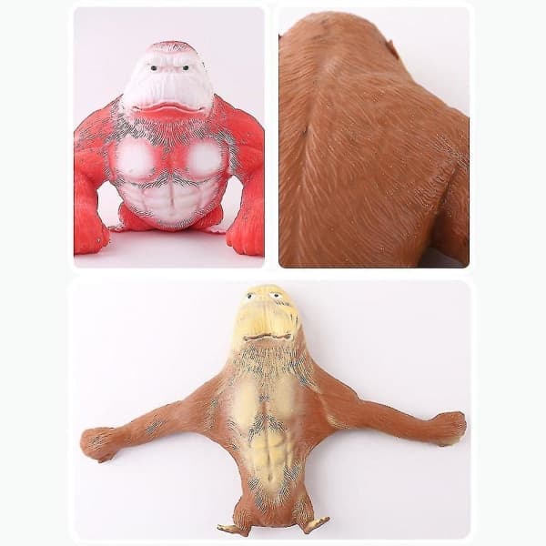 Gorillor Stretchy Spongy Squishy Monkey Gorilla Stress Relief Leksak Vent Docka Ny Brun 15*12