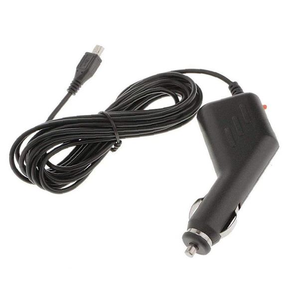 Mini USB-billaderadapter, universell strømkabel, billader, strømadapter for bærbart elektronisk tilbehør, GPS-navigasjon (ca. 3 m)