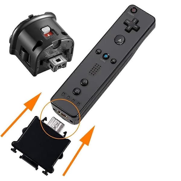 For Wii Motion Plus Accelerator Adapter, 2-pakninger oppgradert bevegelsesfeste for Wii Remote Sensor Controller Svart Black