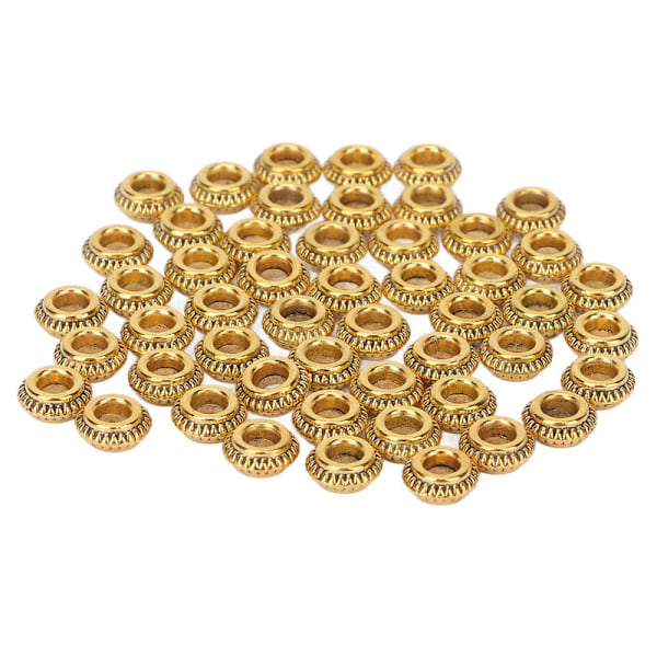 50 stk. Hårde dreadlocks perler zinklegering hår skæg dekorationsringe DIY smykker tilbehør guld 0.1
