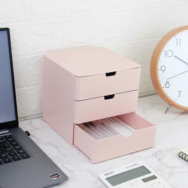 Skuffe Vanity Organizer, Kompakt Opbevaringsskuffer Lille Størrelse Pink Pink