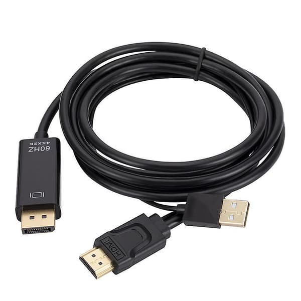 USB-omformerkabeladapter HDMI-kompatibel til DisplayPort-adapter Aktiv skjermomformer