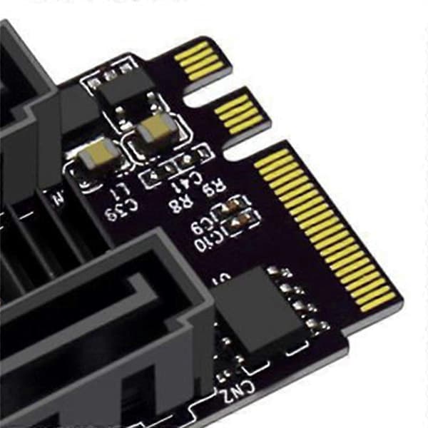 M.2 A-nøgle + E-nøgle til SATA 3-adapter JM582-chips 2 porte SATA III revisionskort computertilbehør Black