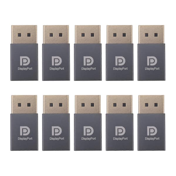 10 stk. 4K Displayport Dummy Plug DP Virtuel Skærmadapter EDID Hovedløs Ghost Emulator Grafikkort Cheater Grey