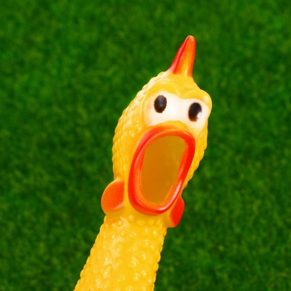 Gummiskrigende kyllingelegetøj Gul knirkende gummidekompressionsskrigende legetøj