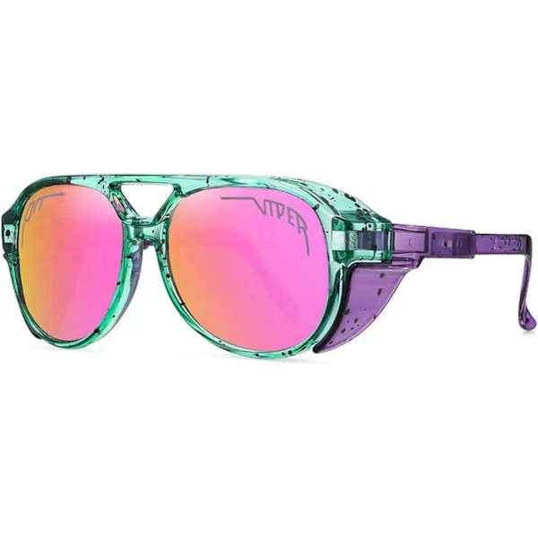Solbriller, Oversized solbriller med wrap-around design, Aviator solbriller til fiskeri og udendørs sammenkomster (Style B, 15 * 12 * 5 cm) Style B