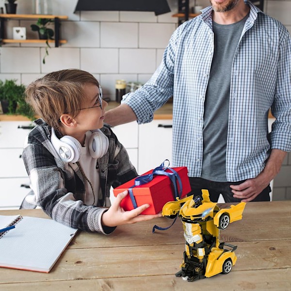 Fjärrstyrd bil, 1:18 Transformerande leksaker fjärrkontroll omvandla bil, 2-i-1 Transform robotleksak med 2,4 GHz fjärrkont Gul - Lamborghini