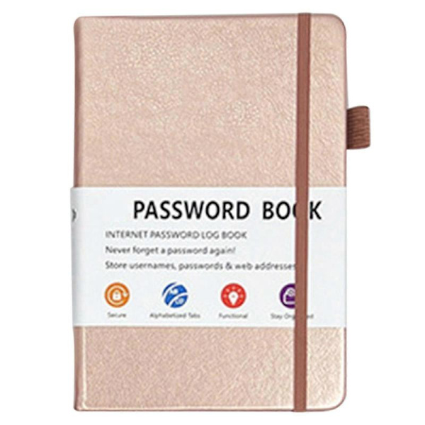 Notesbog til adgangskoder, adgangskodeholder som gave til venner Rose Gold