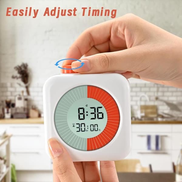 Digital visuell timer, Time Timer med nedtelling, alarm, klokke, 60