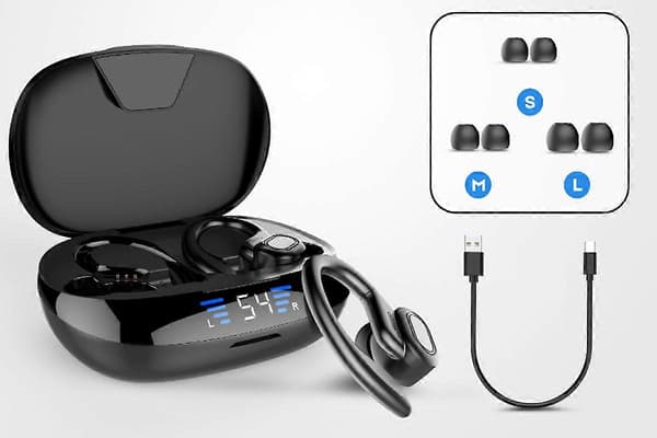 LED-skjerm Over-Ear Trådløse Ørepropper Bluetooth Hodetelefoner Innebygd Black One Size