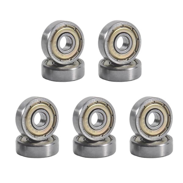 10 st 625ZZ 5mm x 16mm x 5mm skärmat spårkullager Silver tone