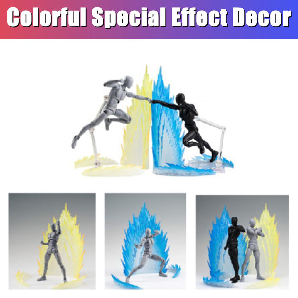 Eksplosjon Gass Spesialeffekter Dekorasjon DIY Anime Action Figur Skjerm Bakgrunn Plate Modell Desktop Ornament Figur Tilbehør Tianyuhe Black