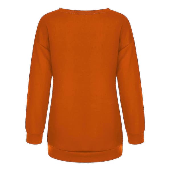 Dame Julegenser med Elg - Festlig Vintergenser Orange M