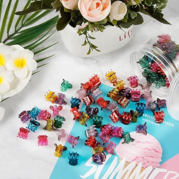 Halkfria minihårklämmor, 100 st minihårklämmor i plast