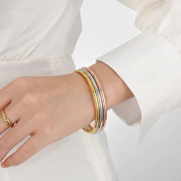 Niche Minimalistisk Solid Glat Enkel Armring til Kvinder - Stilfuld og Eksklusiv Gold 65mm