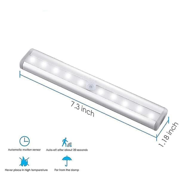 3-pack Uppgraderad Uppladdningsbar 10 LED Magnetisk Rörelsesensorlampa