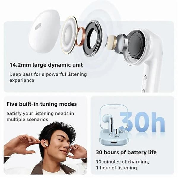 XIAOMI Redmi Buds 6 Active Bluetooth Trådløse Høretelefoner Semi-in-ear Dyb Bas Musik Headset Black