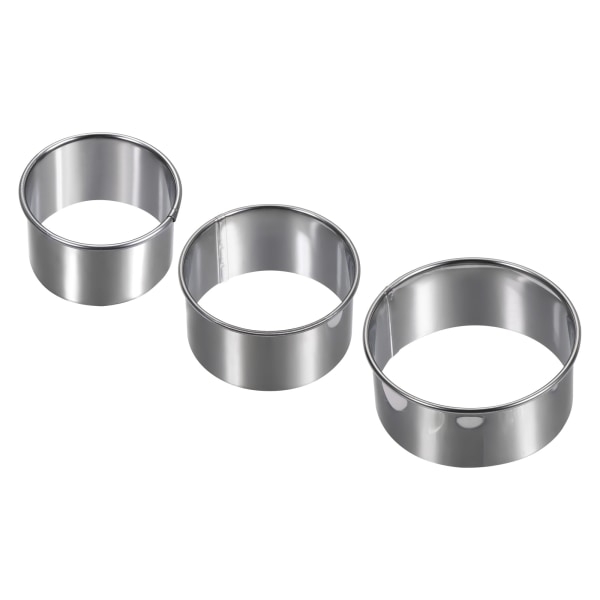 Metallinen pyöreä set 1,5" H leivintaikina, hopeanvärinen 3 in 1