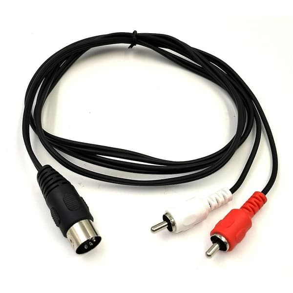 5-pin DIN-kontakter hann til 2rca for Electrophonic Bang&olufsen Quad Stereo System 1,5m