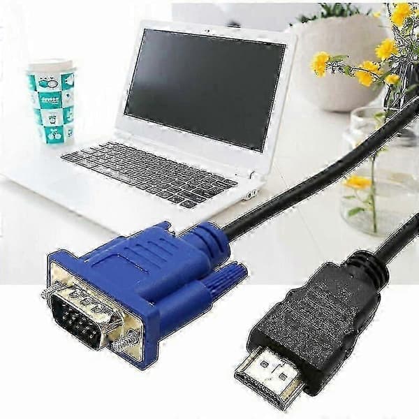 HDMI til VGA-kabel 1m 1080p konverter til skærm, projektor, pc, tv-forbindelse