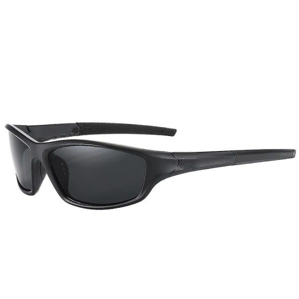 Polariserade motorcykelglasögon, vindtäta cykelglasögon Uv400 utomhussportsolglasögon Utbytbara linser för löpning, baseballgolf (svart)