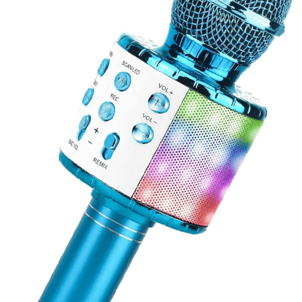 (Sininen) Langaton Karaoke-mikrofoni, Bluetooth Karaoke-mikrofoni