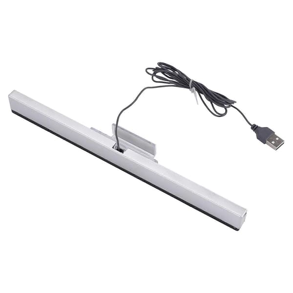Spilltilbehør for Wii Sensor Bar Kablede mottakere IR-signalstråle USB-plugg Erstatningssensorbar-mottaker for WII/WIIU Silver
