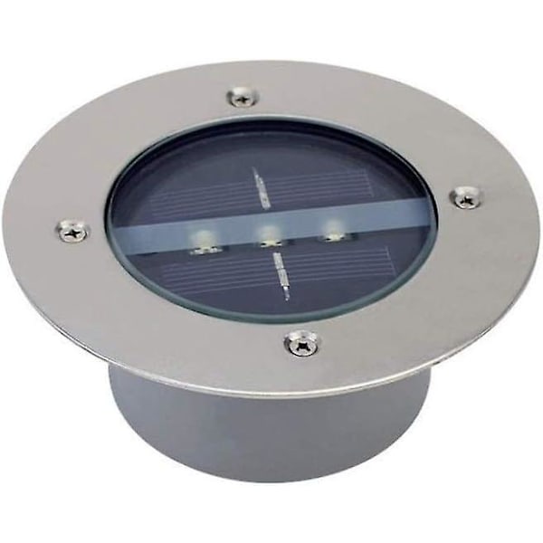 3W Round LED Solar Buried Light IP67 Waterproof Swimming Pool Decor Buried Lamp Patio Landscape Ground Well Spotlight