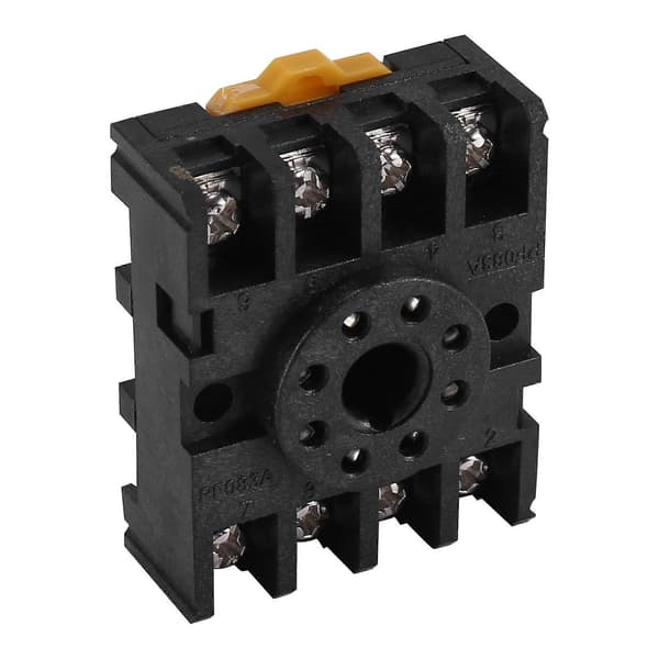 8-pin PF083A relébasekontakt Black