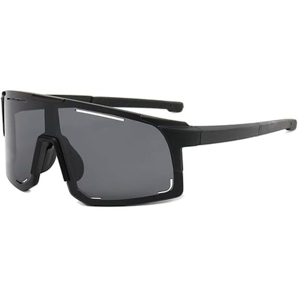 Polariserte solbriller for menn og kvinner, farget speillinse, UV-beskyttelse, ski, sykling, løping, strand, fiske Black-grey