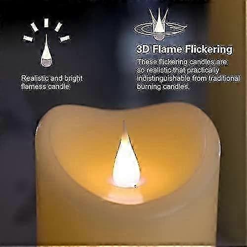 simplux Moving FLAME Ivory-ljus med timer, luta för att smälta