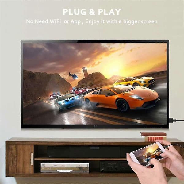 -Kompatibel adapteromformerledning 4K HD-video digital HDTV-kabel speiling for // 15 Pro Max