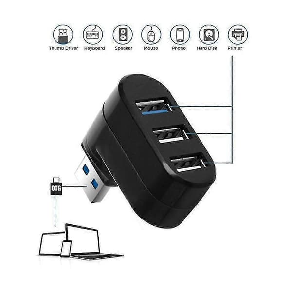 Mini 3-portars USB 3.0-hubb Höghastighetsdataöverföring Splitter Box Adapter för PC Laptop USB-hubb 3/6-portars USB-hubb